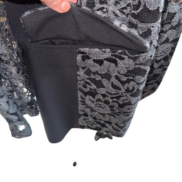 NWT Lane Bryant Womens Black Lace Overlay Blazer Plus Size 28 Evening Wear Party - Picture 11 of 12